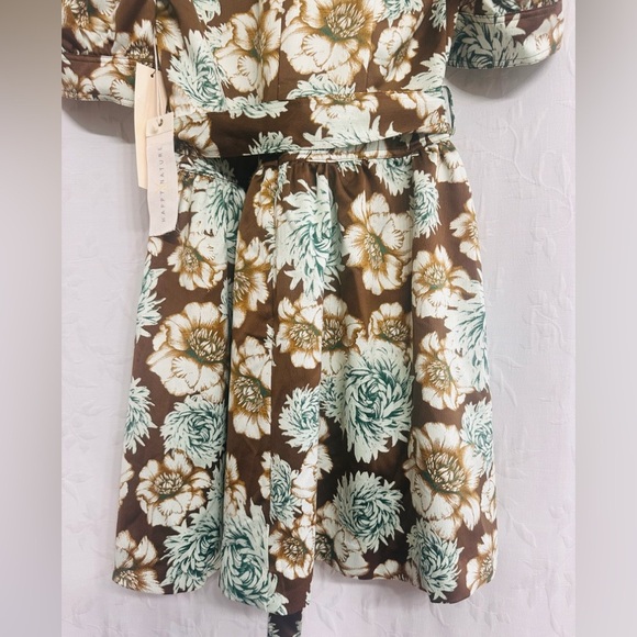 Happy X Nature NWT Sustainable Bohemian Floral Silky Puffy Sleeves SunDress S - Picture 7 of 10
